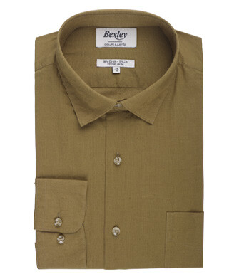 Khaki cotton linen shirt - SYLBERT