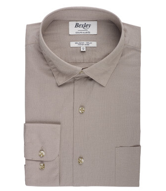 Light taupe cotton linen shirt - SYLBERT