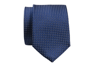 Petrol blue & white Squared Silk Tie