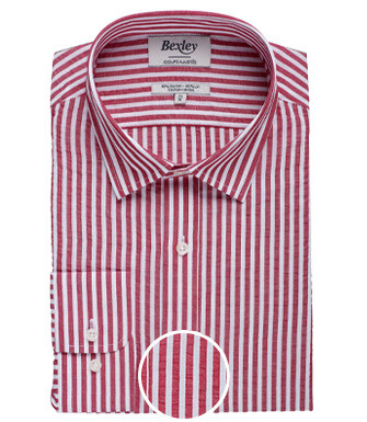 Red and white striped cotton linen shirt - SYLVANDRE