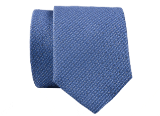Ocean bleu & white Faux plain Silk Tie 