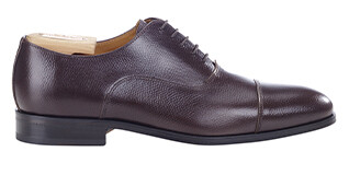 Chocolate Grained Leather Oxford shoes - RICKFORD