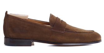 Havana Suede Men's penny loafers - CEVIO
