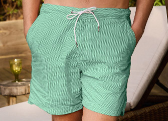 Navy stripes Men's swim short - BRENTAN
