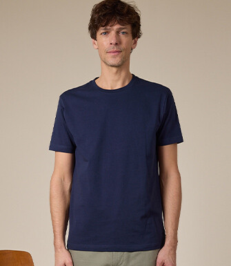 Navy organic cotton plain t-shirt - EDGAR III