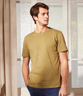 Light Khaki organic cotton plain t-shirt - EDGAR III