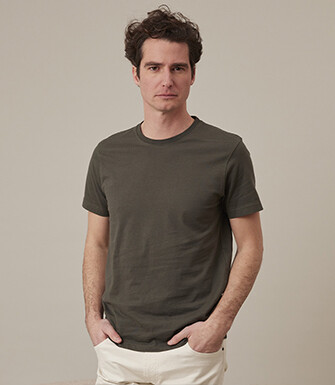 Dark Green organic cotton plain t-shirt - EDGAR III