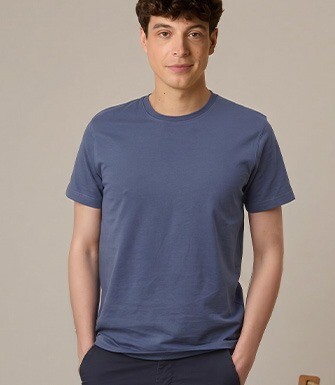 Men’s organic cotton T-shirt - Grey  Blue - EDGAR III
