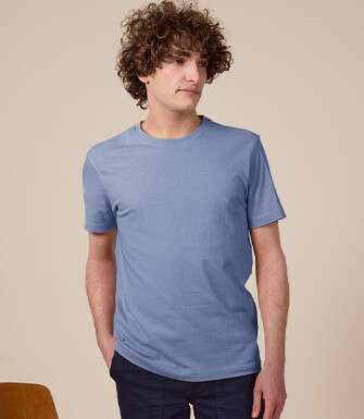 Denim Blue Light organic cotton plain t-shirt - EDGAR III