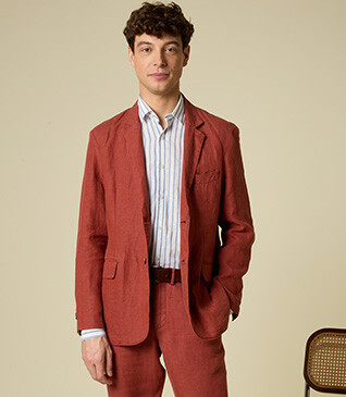 Terracotta Linen Blazer