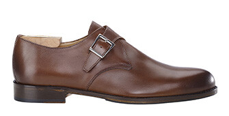 Patina Chestnut Leather Buckle Shoes - BLOOMINGDALE SILVER PATIN