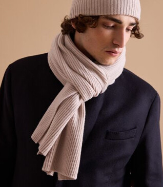 Light Beige Lambswool Scarf