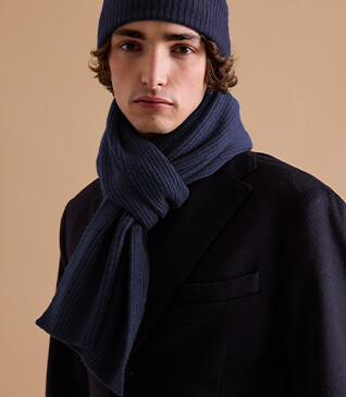 Navy Blue Lambswool Scarf