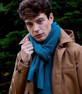 Men’s Lambswool Scarf – Dark Heather Green