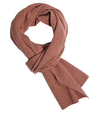 Men's rust mélange lambswool scarf
