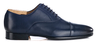Navy Oxford shoes - Leather outsole & rubber pad - LENNOX PATIN