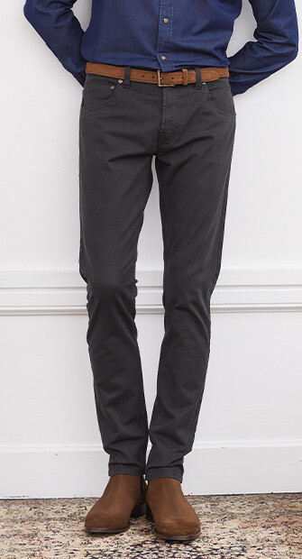 Charcoal Men's 5 pocket Trousers - KARSON