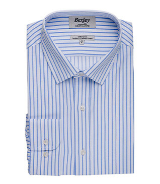 White shirt with light blue stripes - LÉONEL 