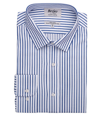White shirt with navy stripes - LÉONEL