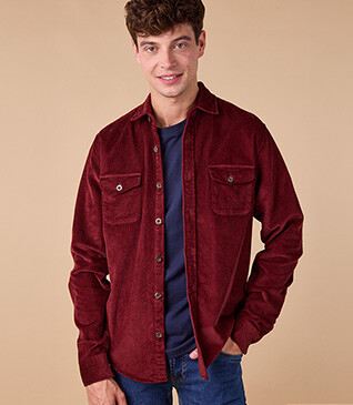 Burgundy - Corduroy over shirt - VICTORIN