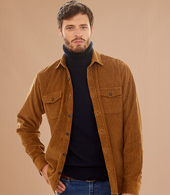 Hazelnut Corduroy over shirt - VICTORIN
