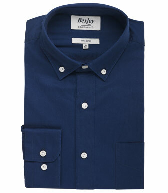 Blue sinks shirt 100% cotton - Button down collar - MEDWIN
