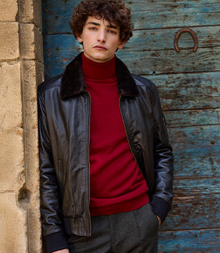 Black Leather Aviator Jacket - EVERETT II