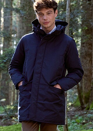 Men's Dark Navy Feather-Lined Winter Parka - SOREN III