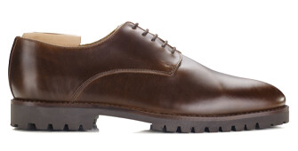 Chocolate Derby Shoes - Rubber outsole - BUSHEY GOMME