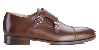 Chestnut Double Buckle Shoes with rubber pad - GRESHEY PATIN