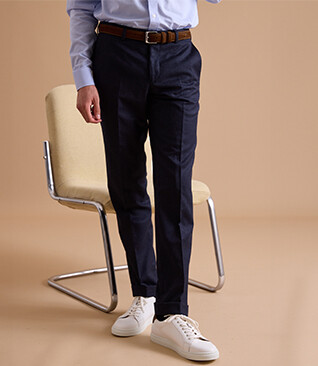 Navy Melange Men's dress trousers - LELIAN