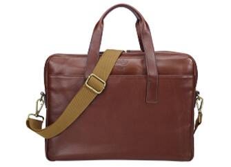 Cognac Men's leather satchel - HARWINTON