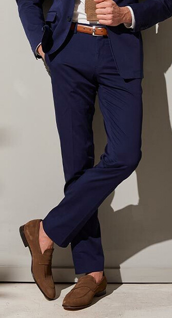 Men's Navy Suit Trousers - LAZARE