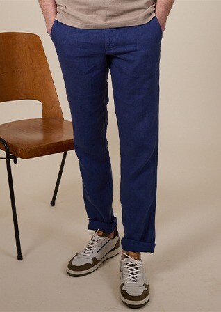 Men's chino trousers Indigo Blue - KYLSON