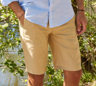 Beige linen shorts - BORYS