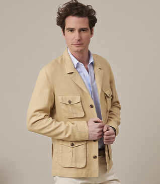 Men's beige safari jacket - JALBERT