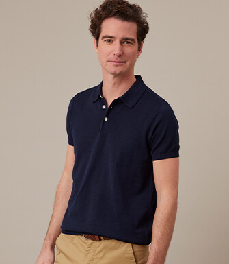 Navy men's polo shirt - BRAIDEN