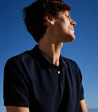 Navy men's polo shirt - BRAIDEN