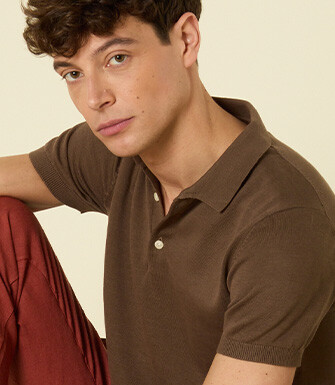 Men’s Dress Knit Polo Shirt Cocoa - BRAIDEN