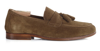 Hazelnut Leather Suede Men's loafers - BROGLIO