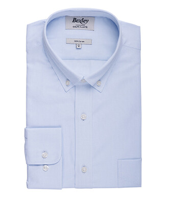 Blue Sky shirt 100% cotton - Button down collar - EVHAN