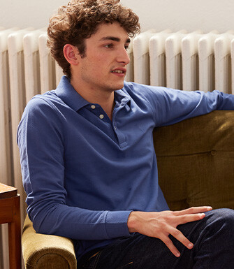 Royal Blue Men's long sleeve polo shirt - ALEC II ML