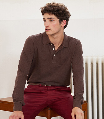 Dark chocolate melange polo shirt - ALEC II ML