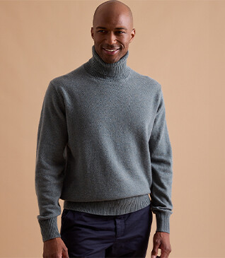 Green Melange wool roll-neck jumper - KENNERIC