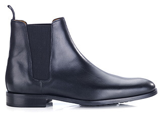 Black Men's Leather Chelsea Boots with rubber outsole - TODDINGTON GOMME