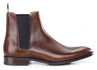 Cognac Patina Men's Chelsea Boots with rubber outsole - TODDINGTON GOMME