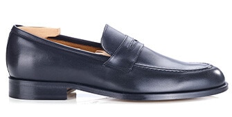 Black leather men's loafers - DIXTON