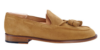 Cognac Suede Men's tassel loafers - PICADILLY
