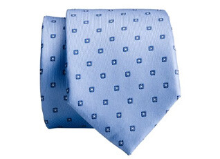 Light Blue & Grey Micro Flower Mulberry Silk Tie