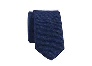 Men's tie Silk Matte Plain Navy & Ecru